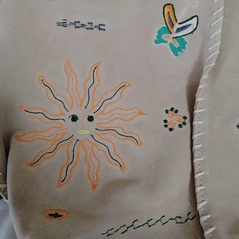 UO Suede Embroidered Shoulder bag with pouch - Picture 8 of 14